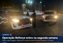 Polícia Militar realiza blitz durante Operação Reforço em Machadinho D’Oeste
