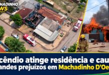 Incêndio atinge residência e causa grandes prejuízos em Machadinho D’Oeste incendio-residencia-machadinho-do-oeste